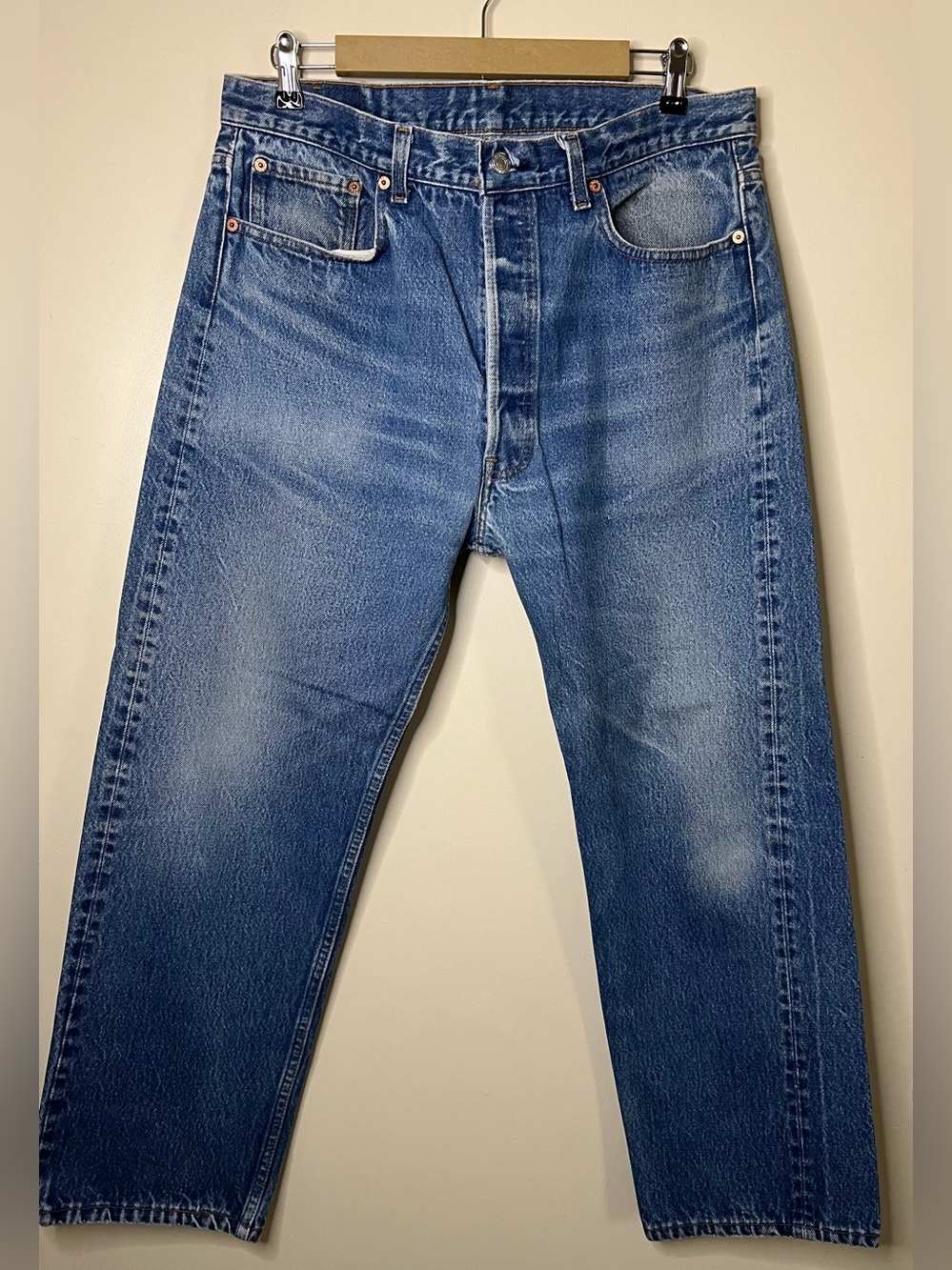 Vintage 80s Levi’s 501xx 501-0000 USA Made Button Fly Jeans 38x30 Fit 34x27.5